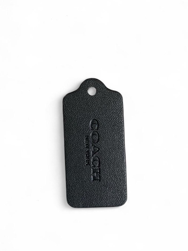 Authentic Coach Black Pebble Leather Replacement Hang Tag Charm  225